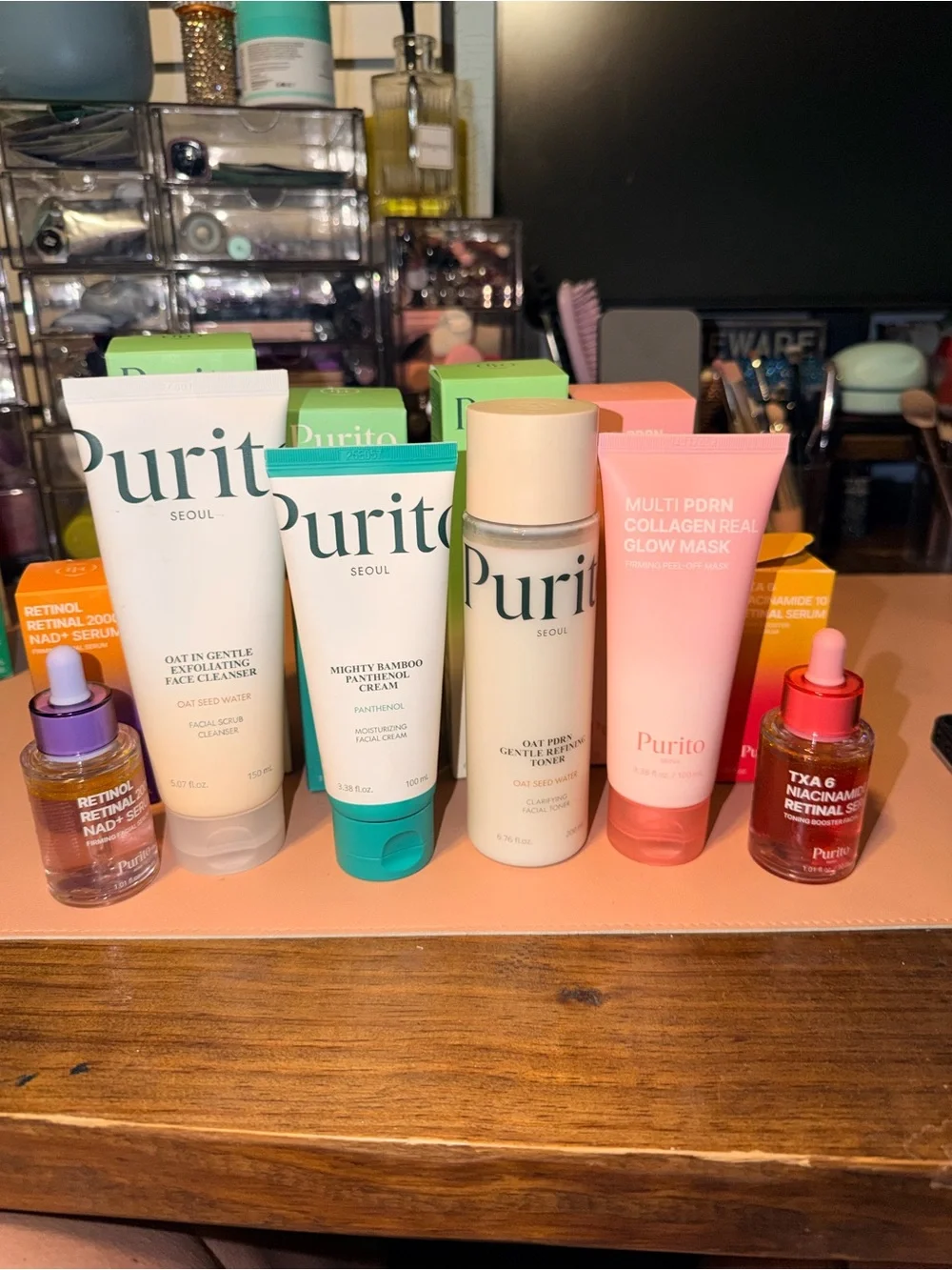 6 item Purito Seoul bundle: Serums, Cleanser, Cream, Toner, Mask